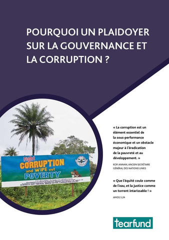 Why advocate on governance and corruption? (French)